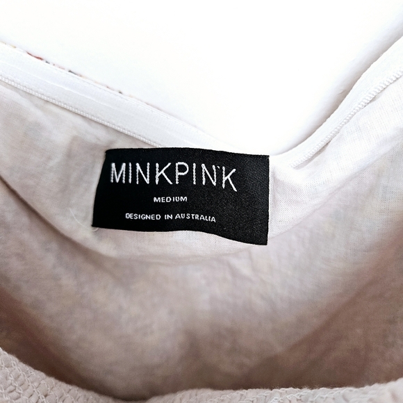 Mink Pink Sz M  Morwell Smocked Bishops Sleeve Floral Midi Flowy Summer Dress - Picture 4 of 12